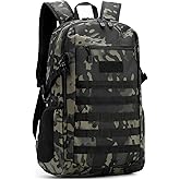 HUNTVP 10L/20L/30L Tactical Backpack Military MOLLE Backpack Rucksack Gear Tactical Assault Pack for Hunting Camping Trekking (30L-Camo)