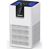 Air Purifiers for Home Large Room 1250 Ft²,MOOKA H13 HEPA Air Purifier for Pets Dust Odor Smoke,Aromatherapy Function,Air Cleaner with 15dB Quiet Sleep Mode for Bedroom Office Living Room,M05,White