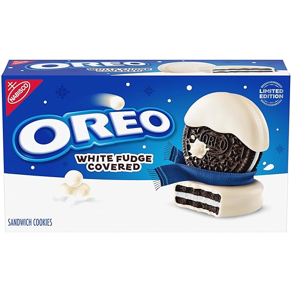 OREO WHITE FUDGE COVERED CHOCOLATE SANDWICH COOKIES, LIMITED...