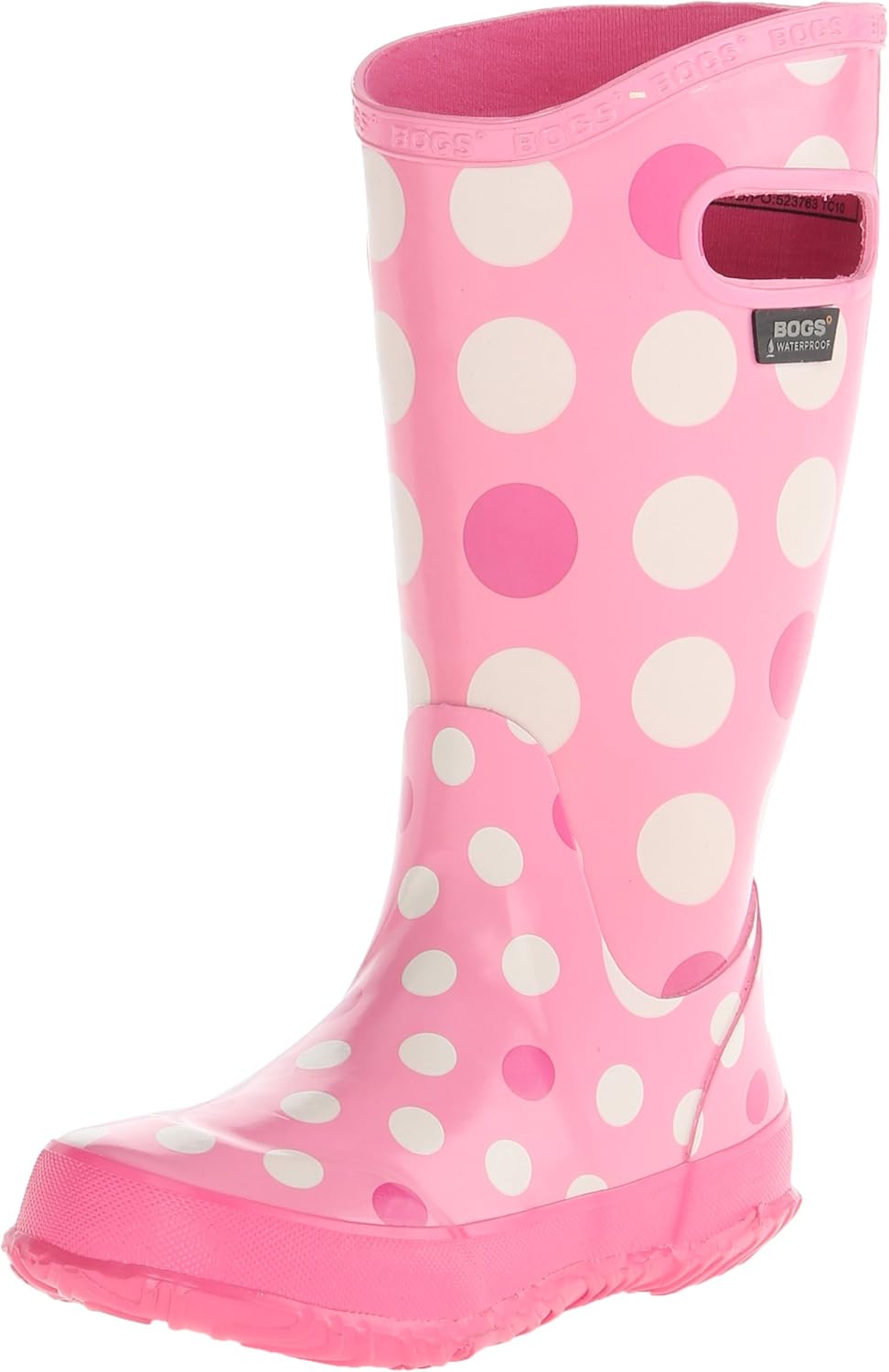 pink polka dot rain boots