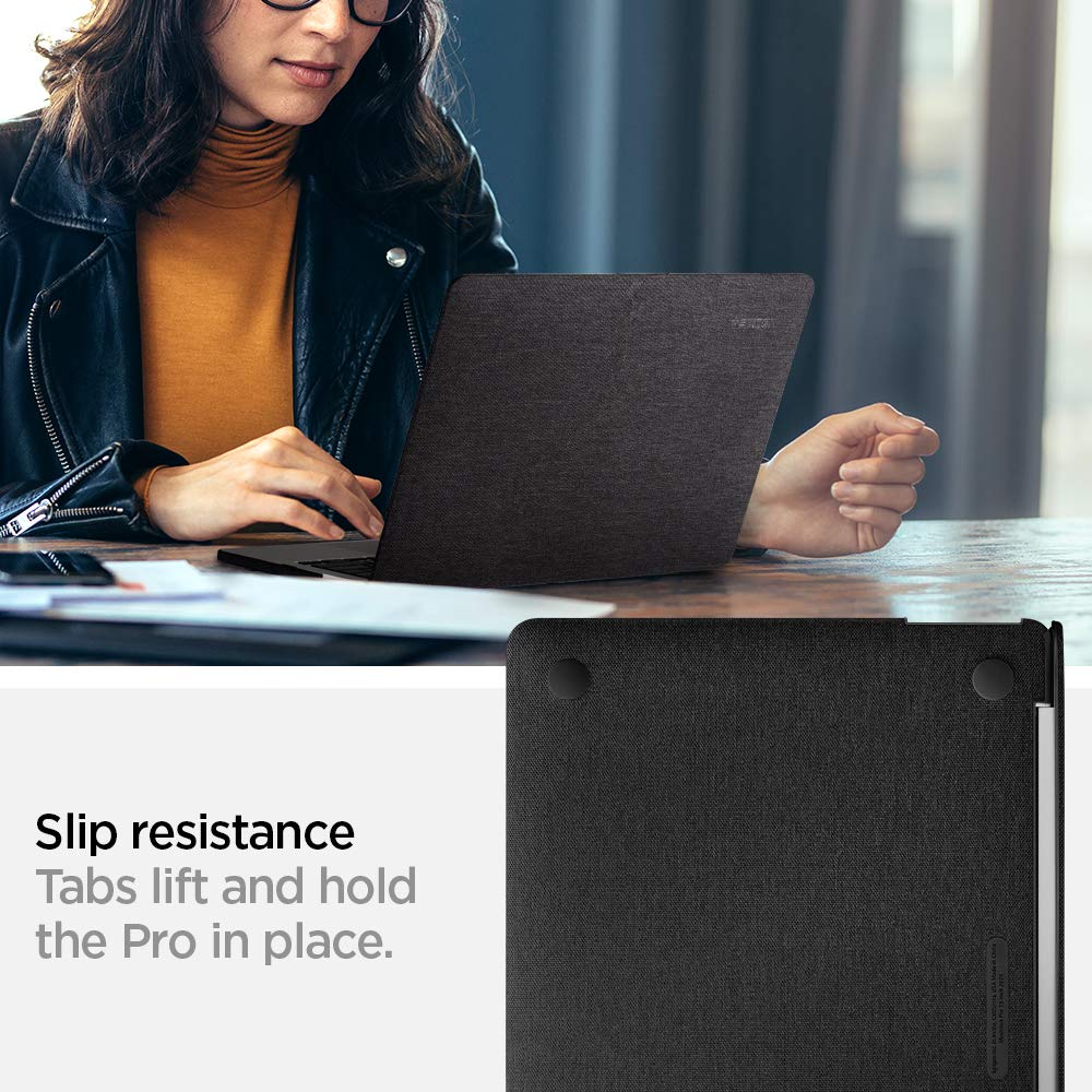 Spigen for MacBook Pro 13 inch Case M2 M1 A2338 A2251 A2289 (2022, 2020), Thin Fit Premium Knit Fabric, Black