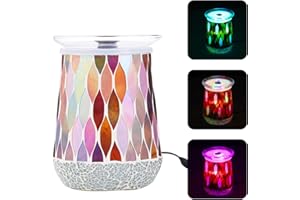 VOREEN Mosaic Tabletop Water Fountain, 20OZ Stress Relief Aromatherapy & LED Color Therapy Ultra Quiet, Essential Oil Diffuser for Office, Home, Yoga, Relaxation Gift for Mom Wife Friend