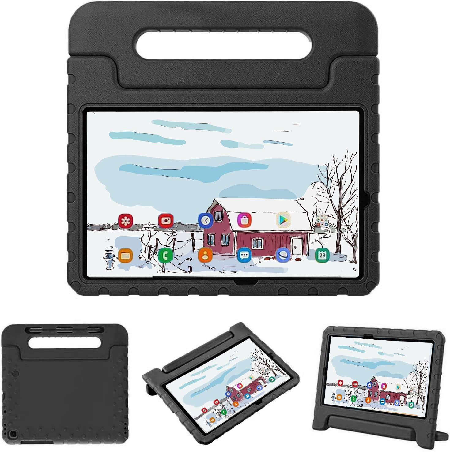 Photo 1 of SIMPLEWAY Kids Case for Samsung Galaxy Tab S6 Lite 10.4 inch 2024/2020/2022 Release, Model SM-P625/SM-P620, SM-P610/P615, SM-P613/SM-P619, with S Pen Slot Shockproof Light Foldable Handle Black