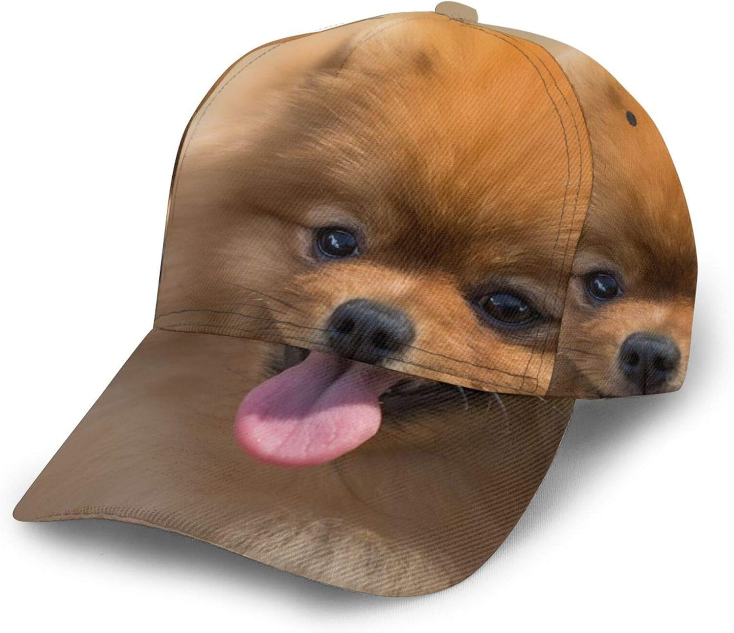 MFILUDTY Gorra de béisbol con estampado pomerania de color amarillo y