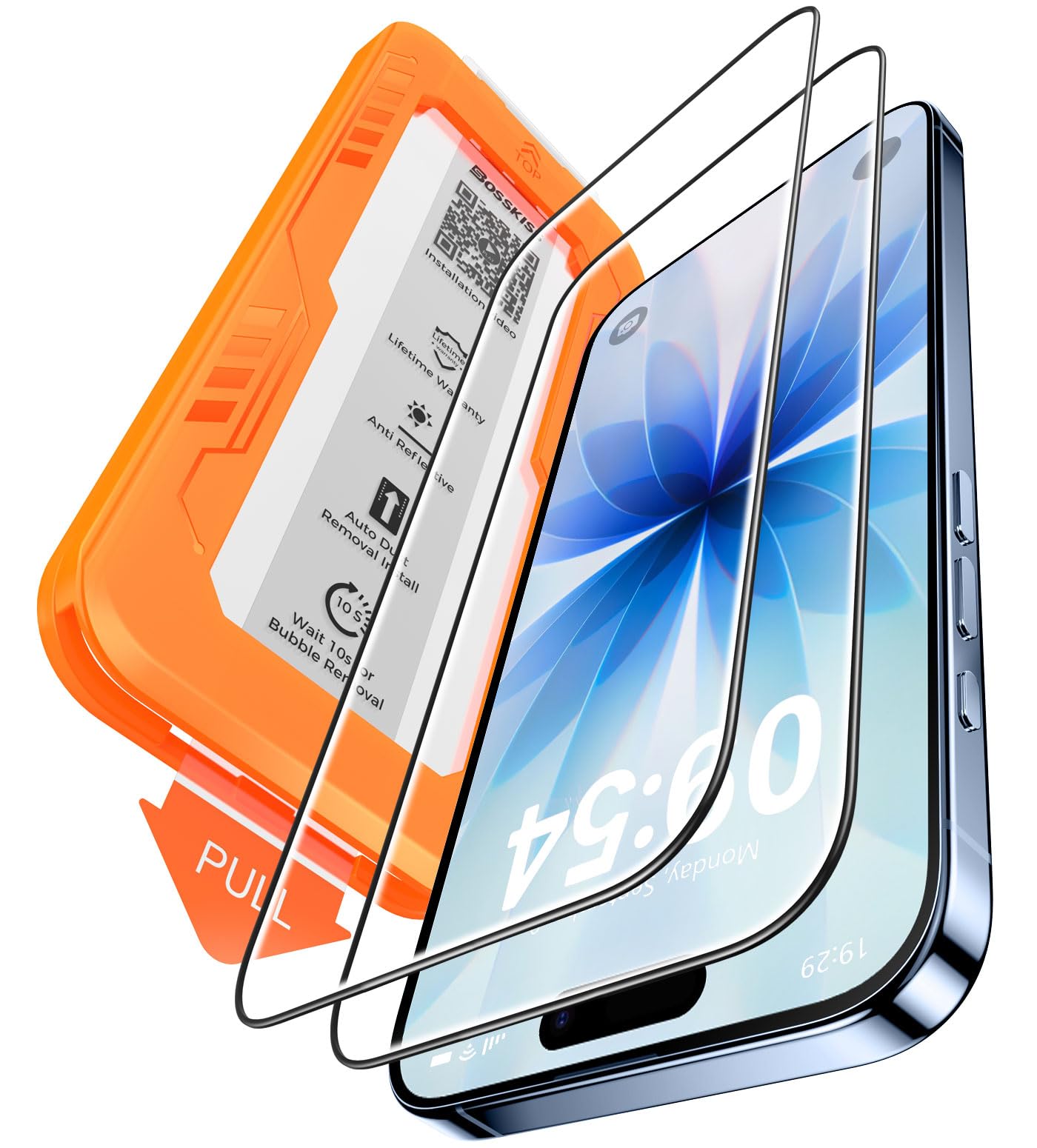 Photo 1 of *INCOMPLETE** BossKiss for iPhone 17 Screen Protector 6.3 inch, [TOP 9H+ Hardness] [Military Grade Shatter Protection] [Sensitive Touch] [Easy Installation] [HD Clear] Full Coverage Tempered Glass 2 Pack