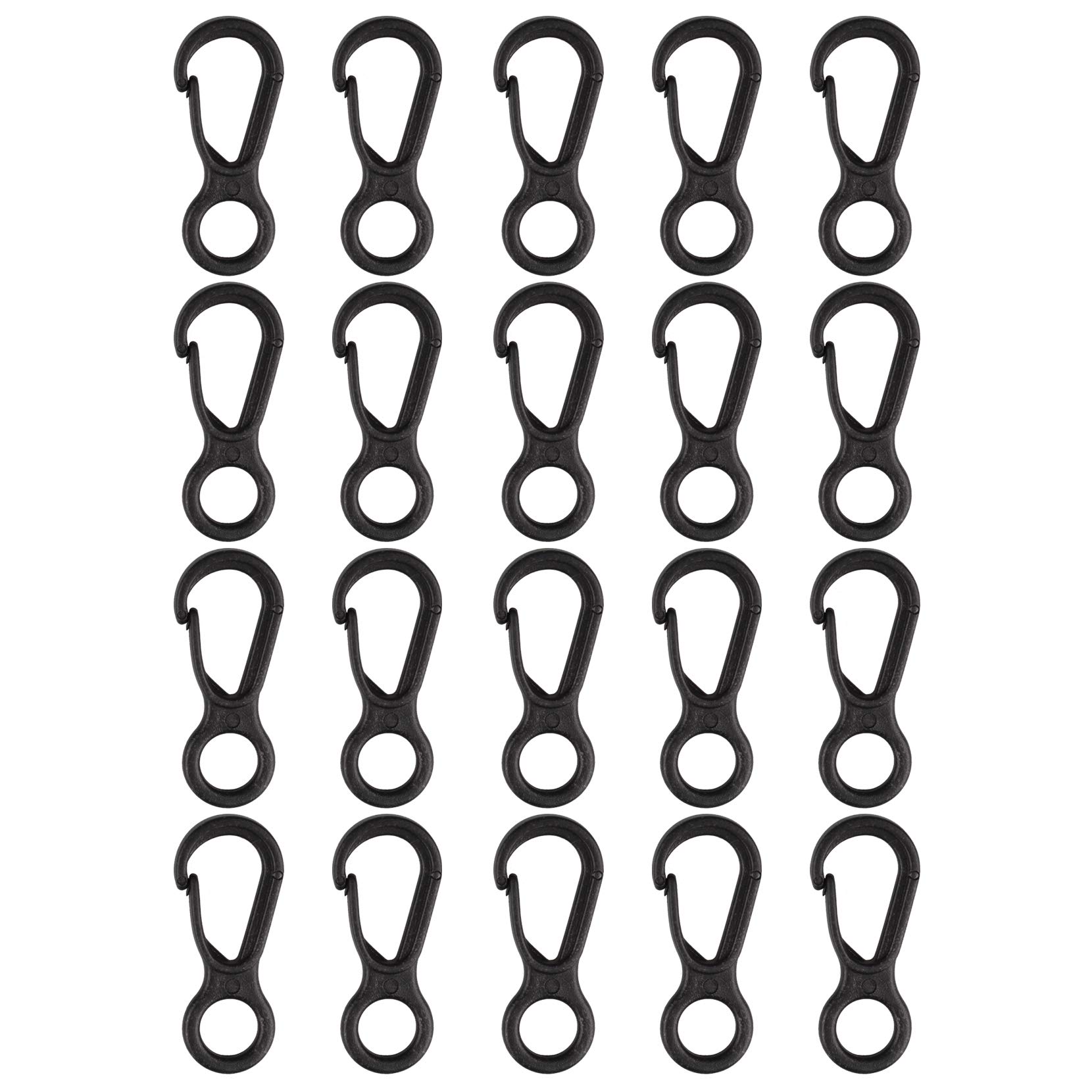 Futheda 20PCS Mini Paracord S Keychain Carabiner Clip Snap Spring Backpack Clasps Lock Hook for Outdoor EDC Camping Tactical Survival Gear Traveling Hiking Keychains