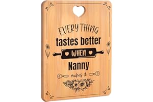 Apjielop Nanny Birthday Gifts - Engraved Bamboo Cutting Board Gifts for Grandma, Grandma Gifts with Touching Sayings, Birthda