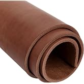 Full Grain Leather Sheet, 4-5mm Thick, Brown Leather (Brown 10" x 10" 1 pc) | Vegetable Tanned Leather for Crafting, Tooling, Sheath Making