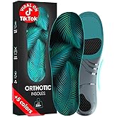 CRUVHEAL 220+ lbs Plantar Fasciitis High Arch Support Insoles Men Women - Orthotic Shoe Inserts - Boot Work Shoe Insole (S, Aqua)