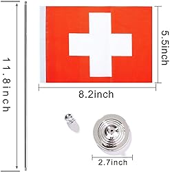 WXTWK 2 Pack Switzerland Flag Swiss Desk Flag Small