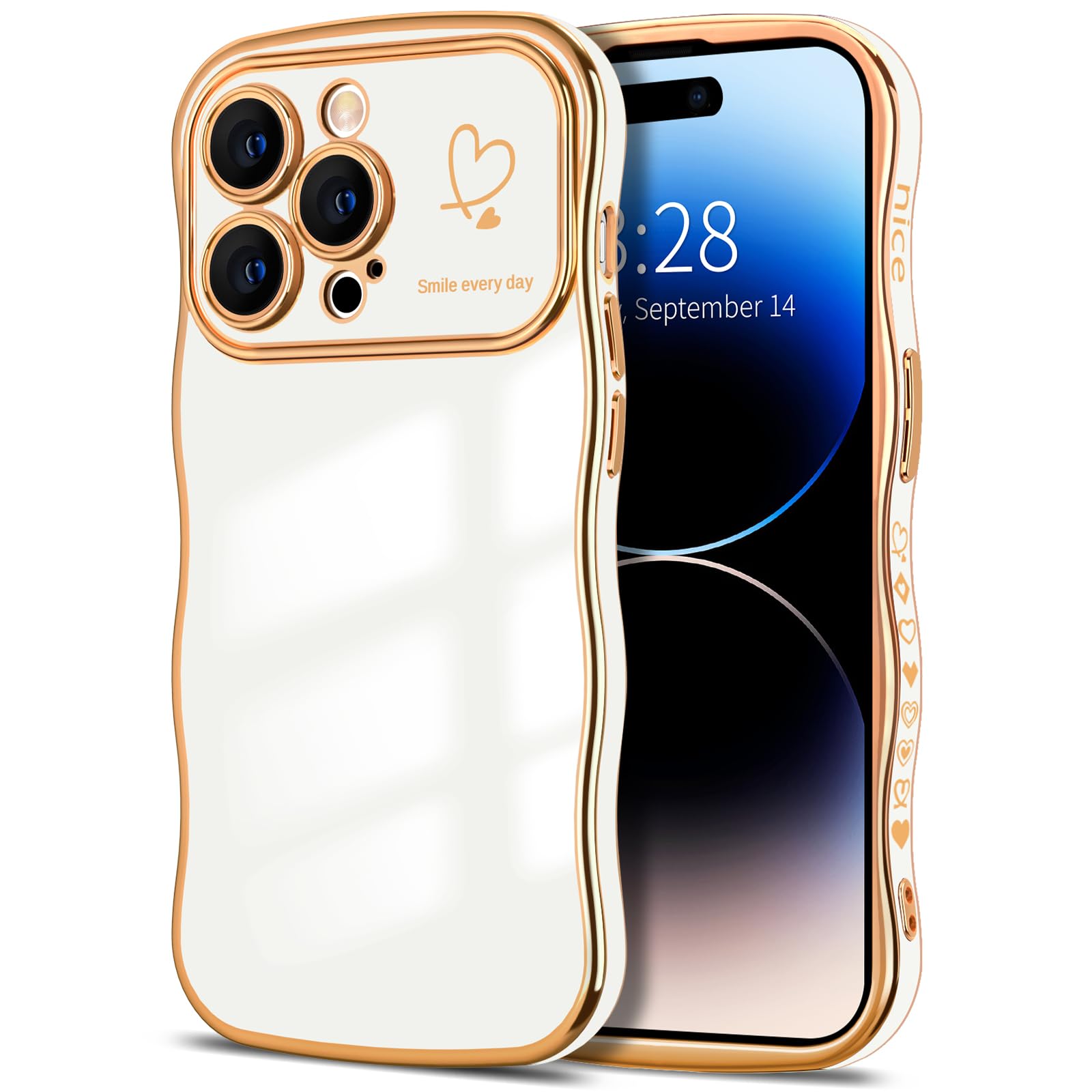 Hython for iPhone 14 Pro Max Case Cute Curly Wave