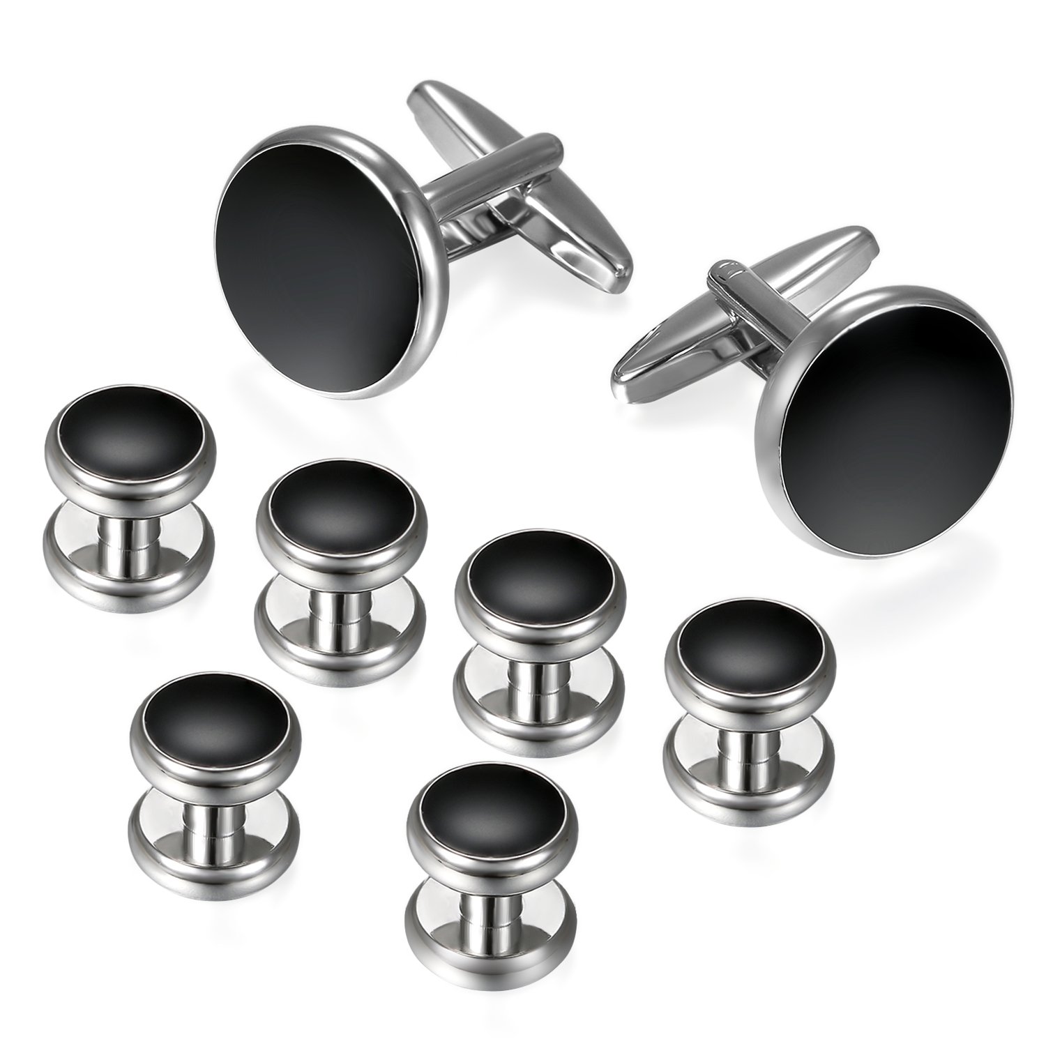 JewelryWe Mens Cufflinks With Studs Set Tuxedo Business Wedding