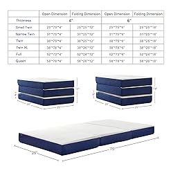 JINGWEI Folding Mattress, Tri-fold Memory Foam