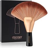 docolor Fan Brush Finishing Powder Brush Multi-use Brush For Face and body Professional Makeup Brush for Salon Use Perfect For Spray Tan Powder Highlighting Blush Powder Bronzer Contour