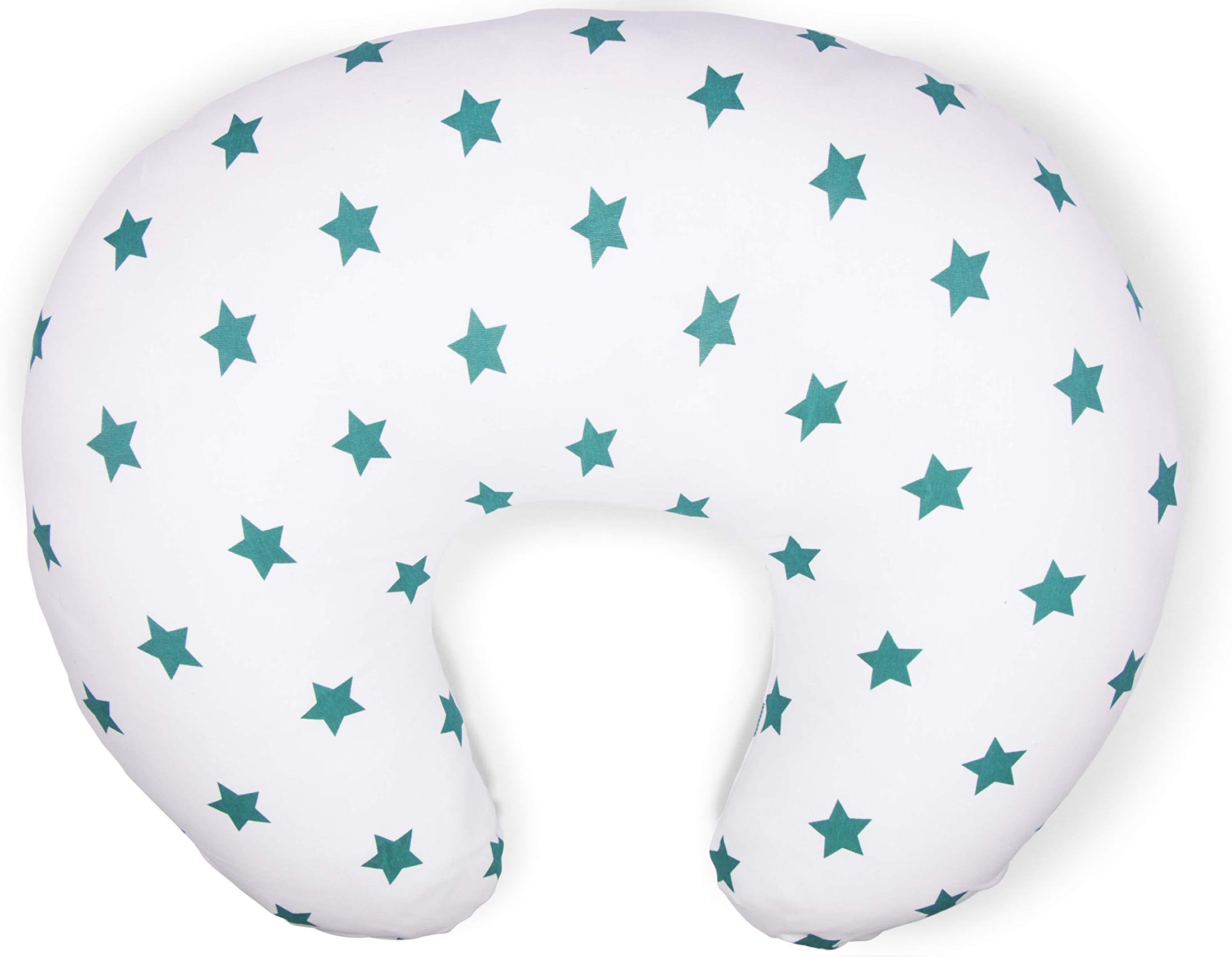 Widgey 'Nursing Pillow' 5-in-1 Multi-Function Nursing Pillow - Cotton Maternity Cushion - Teal star