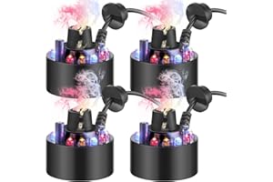 VIHOSE 4 Pcs Halloween Mist Maker Fogger Small Ultrasonic Fog Machine Halloween Water Fountain Cauldron Pond Fog with 12 LED Light Flashes for Halloween Party Decorations Rockery Fishtank Vase Decor