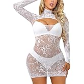 Buitifo Lingerie for Woman Sexy Mini Dresses Fishnet Nightdress One Piece Babydoll Nightwear
