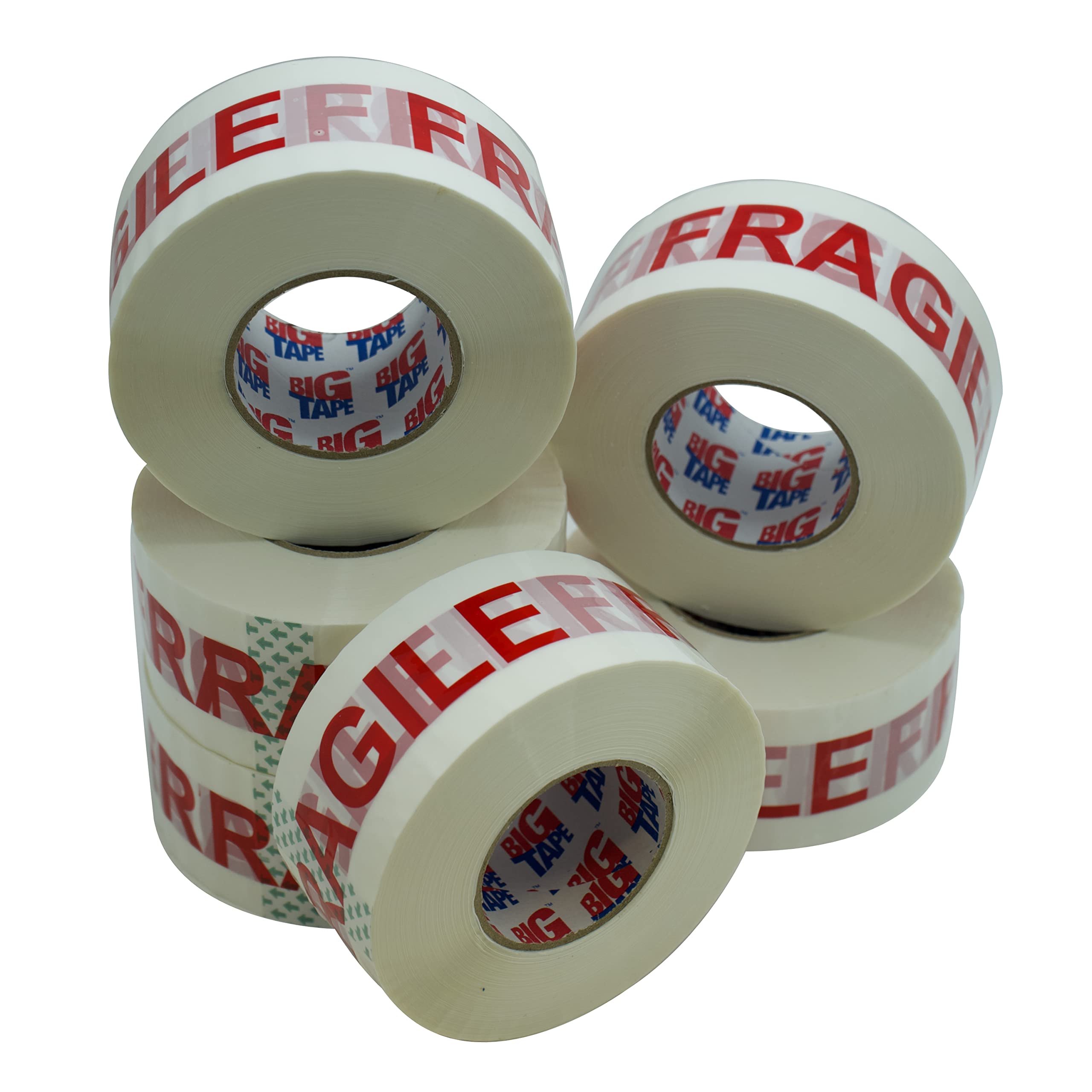 (6 pack) Strong Fragile Packaging Tape 48mm x 150m Ideal for Parcel, Packing, Packaging, Moving, Storage Cardboard Boxes
