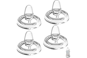 GIFTOPHILIA Sippy Spout Nipples for Dr. Browns Wide Neck Baby Bottles, Transition Straw Sippy Cup 100% Food Grade Silicone Soft Nipple, 6m+, Pack of 4