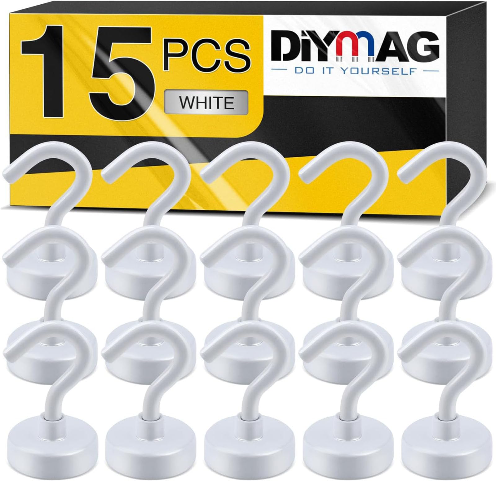 DIYMAG Magnetic Hooks, 30Lbs Strong Heavy Duty