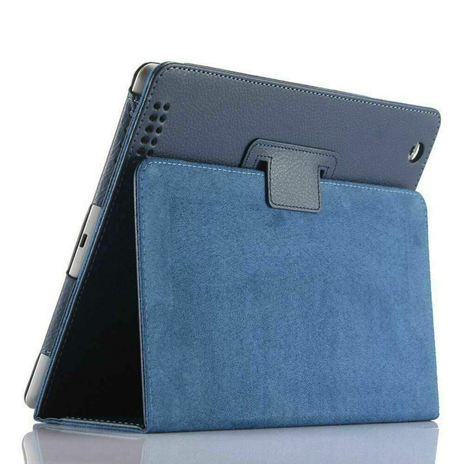 Leather Flip Stand Folio Case Plain Cover for Apple iPad Air 1,2,5th,6th Gen 9.7" (For Apple IPad Air (2nd generation), Blue) โ image 1