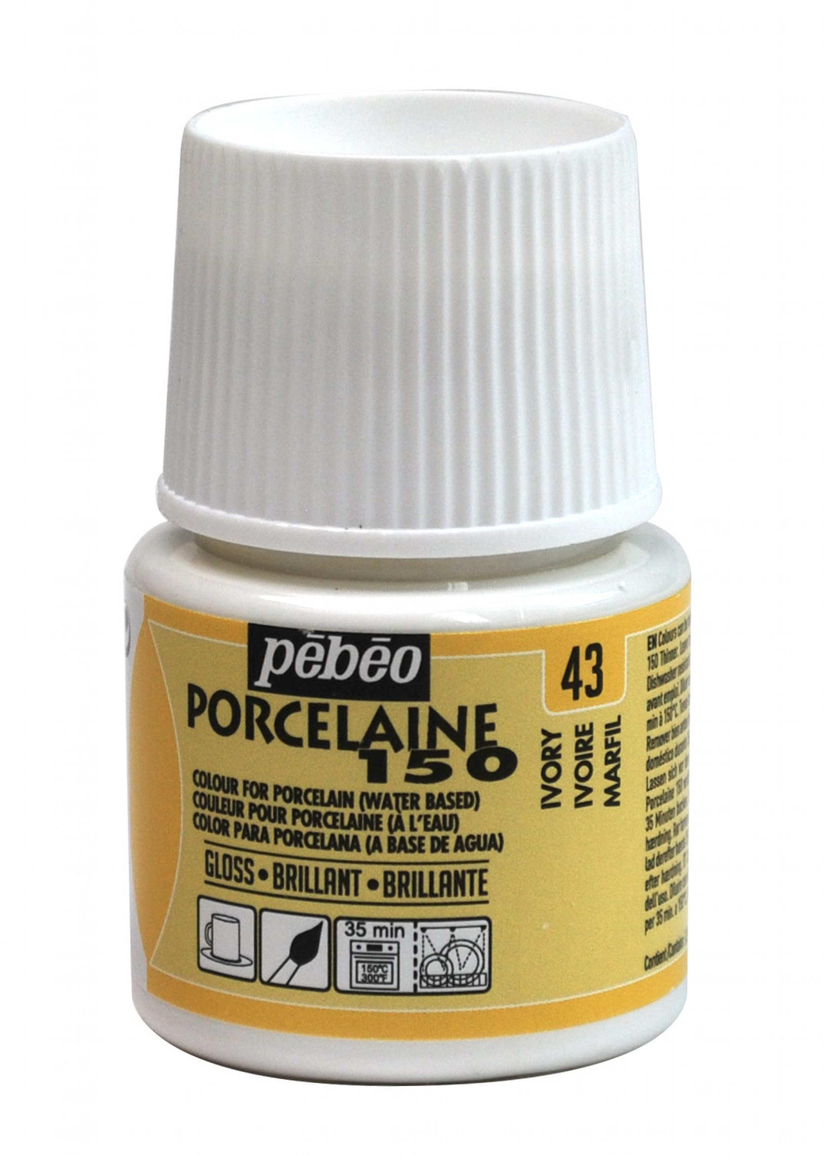 Pebeo 024-043 Porcelaine 150 Paint, 45 ml, Ivory