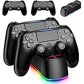 2 Pack Controllers with Charging Dock Station for PS4, Wireless Controller Compatible with PS4/Pro/Slim, with LED Charging Do