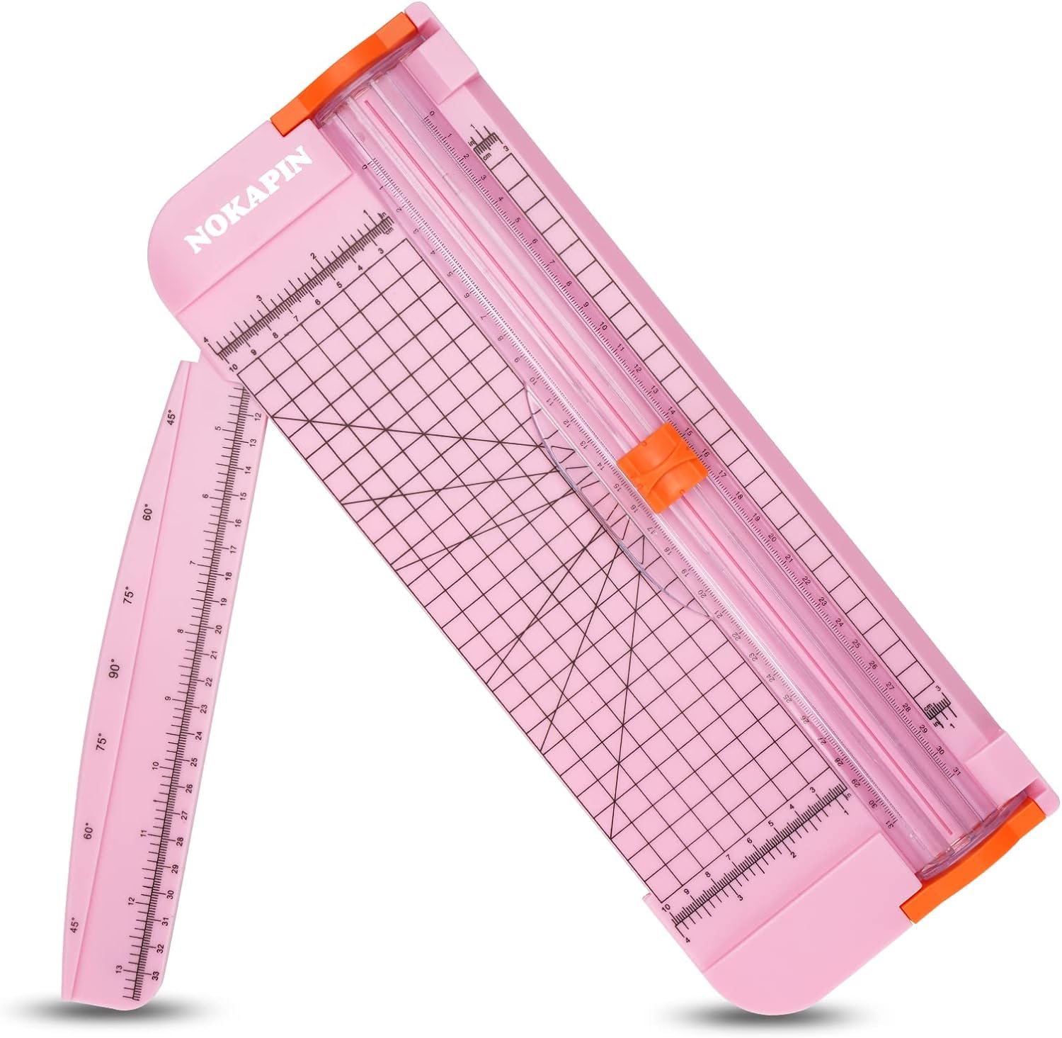 Paper Cutter, 12 Inch Guillotine Paper Trimmer a4 with Automatic Security Safeguard and Side Ruler for Coupon, Craft Paper and Photos (Pink)