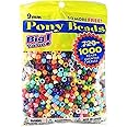 Darice Big Value Plastic, 9mm, Piece Opaque Color, Pony, 1000 Beads, Multicolor