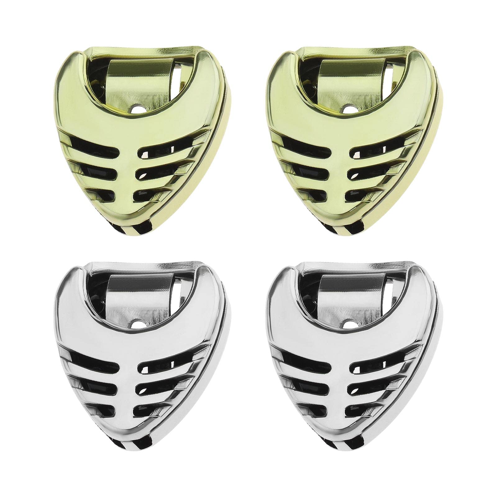 Create idea 4Pcs Guitar Pick Holder Replacement Guitar Plectrum Case Guitar Plucked Case Guitar Accessories 32x36x11mm /1.25"x1.41"x0.43" Gold&Silver