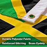 SHATCHI Jamaica Flag 5ft x 3ft with Brass Eyelets Polyester Banner view 6