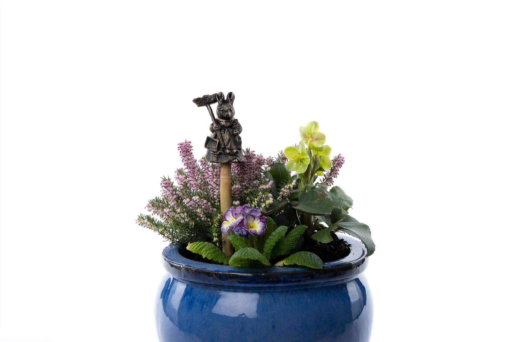 Cane Companions Beatrix Potter Hunca Munca Stake Topper - Handmade Flower Pot Garden Ornament - Outdoor Figurine