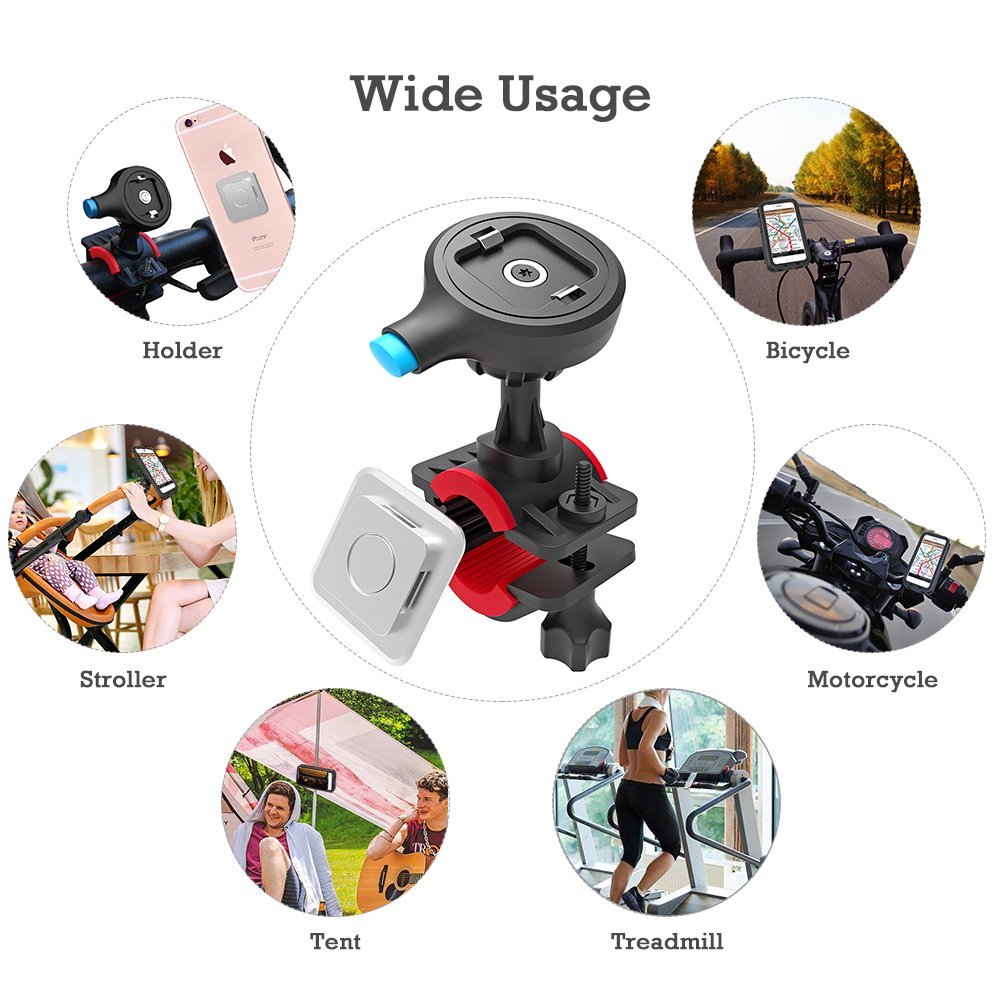 Bike Phone Mount,Universal Motorbike Phone Holder,Magnetic Phone Mount Holder for Anti Shake Fall Prevention,Bike Handlebar Phone Holder Cradle Clamp with 360 Rotate for iPhone,Samsung/Smartphone/GPS