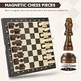 Peradix Wooden Magnetic Chess Set 30x30cm Folding Board with 2 Extra Queens view 2