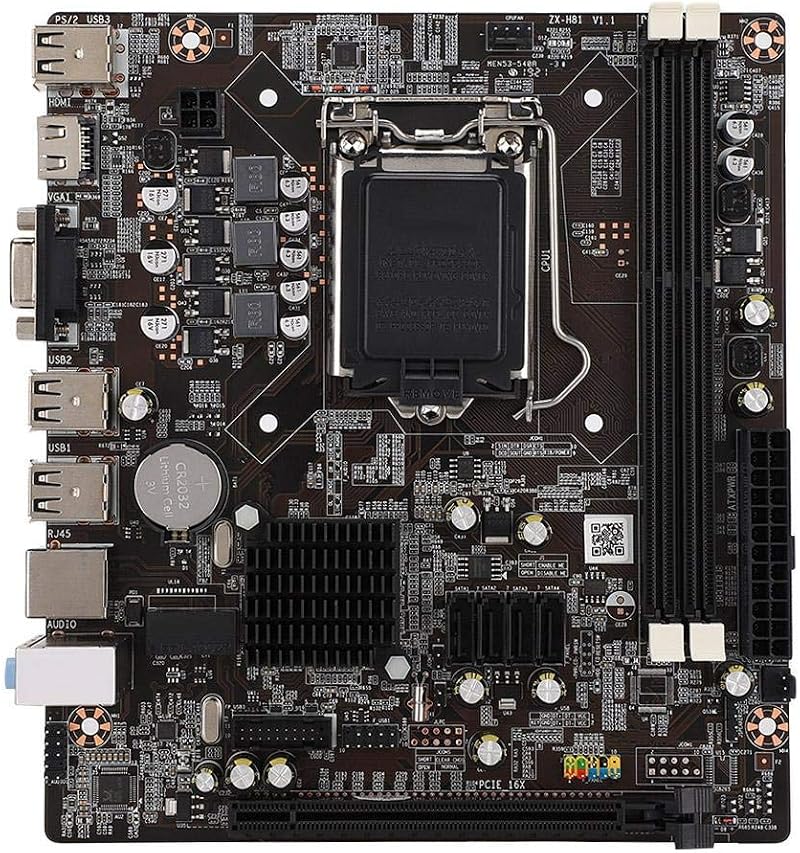 PUSOKEI H81 LGA 1150 Motherboard DDR3 1600 HDMI VGA Dual Output SATA USB 3.0