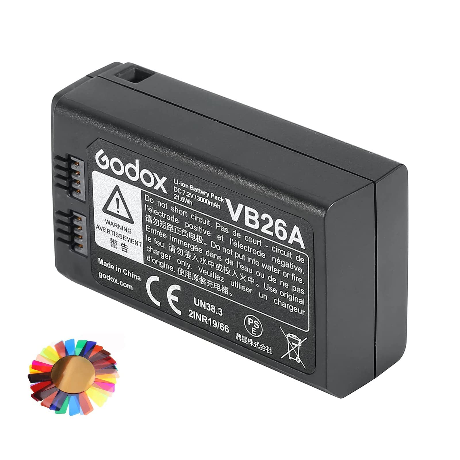 GODOX V1 Battery VB26 VB26A VB26B Li-ion Battery V1S V1N V1C V1F V1O Flash V860III-S V860III-C V860III-N V860III-O V860III-F V850III AD100PRO MF-R76 (VB26, VB26A, VB26B is Randomly)
