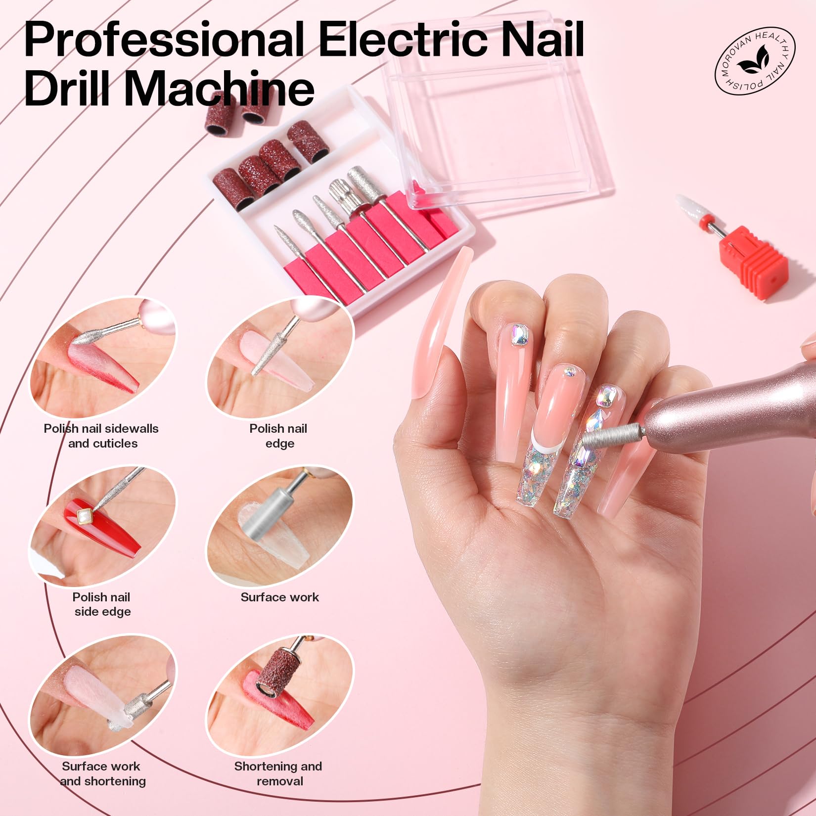 Morovan Acrylic Nail Kit for Beginners: Nail Kit Acrylic Set with Professional Acrylic Powder Glitter Full Acrylic Nail Starter Kit for Nail Extensions - Image 5