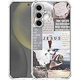 Nsyosio Jesus Quotes Case for Samsung Galaxy S24,Christian Bible Verse Saying Collage,Unique Soft TPU Bumper Case Compatible with Galaxy S24