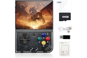 WESICH Miyoo Mini Plus Retro Game Console,3.5 Inch IPS Classic System Retro Video Games Consoles,with 64G TF Card and Wireless Networt Handheld Console Casual Game Console(Black)