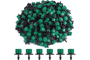 Kalolary 200Pcs 1/4 Inch Adjustable Irrigation Dripper, Universal Barbed Micro Drip Irrigation System, Watering Sprinklers An