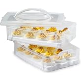 Snapware (2-Layer, 24 Eggs) Plastic Detachable Deviled Egg Carrier Storage | With lid and handle, freezer, dishwasher, microwave safe