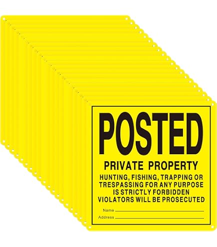 Posted No Trespassing Schilder Aus Aluminium – Wetterfest, Reflektierend, 25,4x17,8 Cm, 8 Stück Für Privatgrundstück