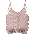 Kalon 4 Pack Women’s Nylon Spandex Removable Pads Comfort Cami Bras Wireless