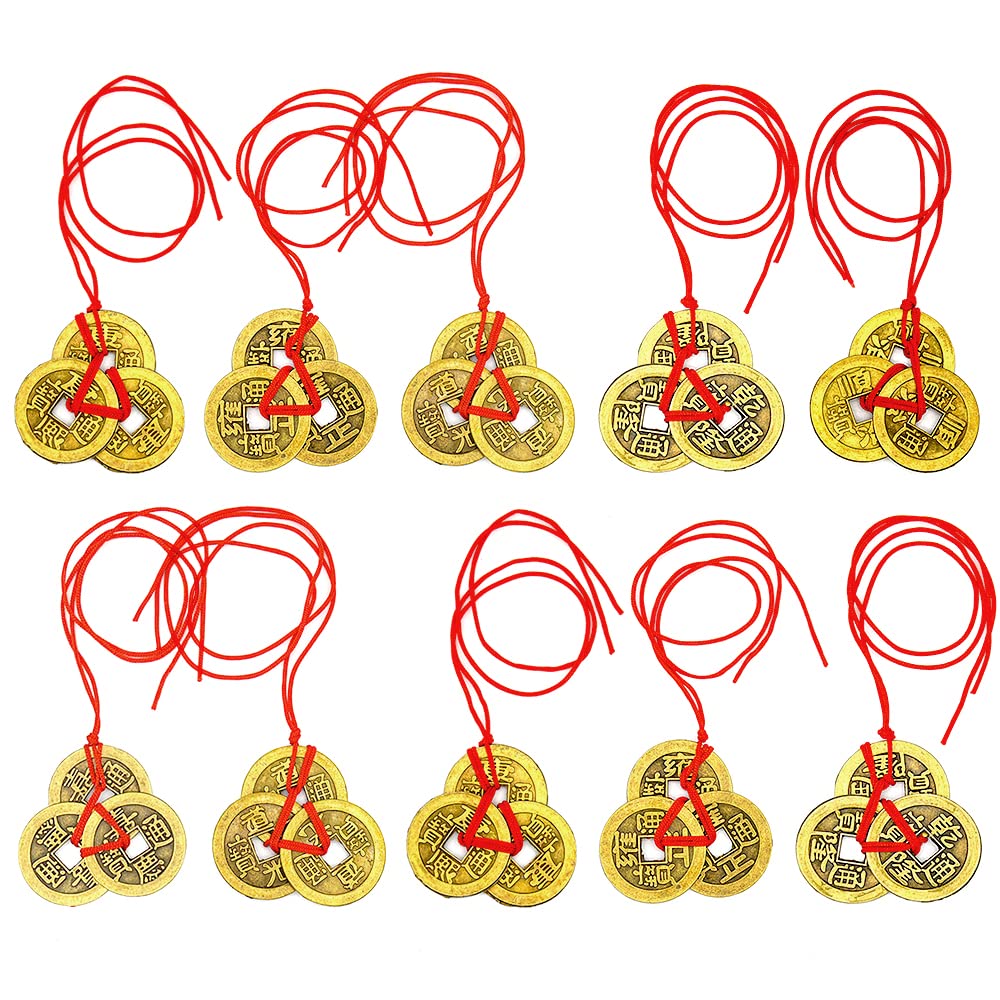 10Pcs Chinese Coins Feng Shui Chinese Fortune Coins Feng Shui Coins for Good Luck Fortune Wealth Health Success to Friends Families Lovers