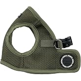 Puppia Soft Vest Dog Harness Step-in Padded Mesh No Choke No Pull Comfortable Walking Running Training for Small Dogs, Khaki, M