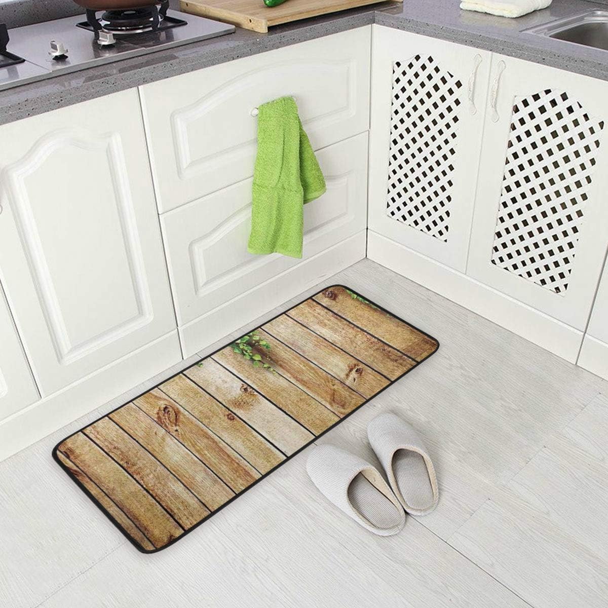 Soloatman Rustic Anti Fatigue Kitchen Floor Mat, Comfort Standing Rug