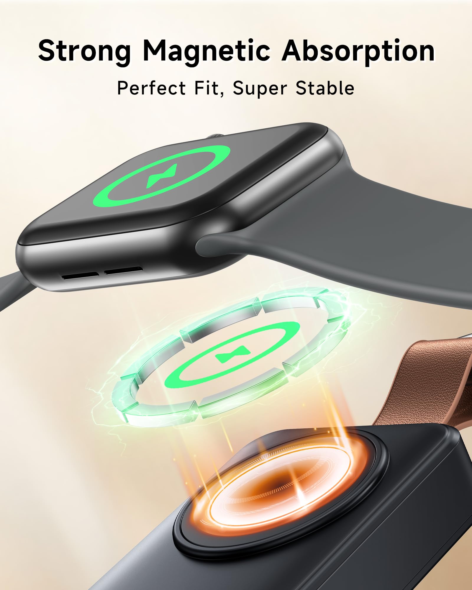 ZKAPOR 2000mAh Kabelloses Ladegerät für Apple Watch Serie, Mini Power Bank Mit LED-Anzeige Magnetisches Kabelloses Tragbares Ladegerät kompatibel mit Apple Watch 10/9/8/7/6/5/4/3/2/SE/Ultra/Ultra 2 3
