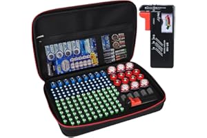 Battery Organizer Storage Box Battery Vault Case Battery Hard Fireproof Waterproof Explosionproof Holder Box with Tester BT-1