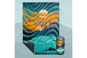 zzlamb Camping Blanket, Lightweight Cloak Puffy Down Alternative Travel Blanket, Portable & Windproof Warm Outdoor Blanket, Cozy Quilt Plane Car Picnic Hammock Beach Backpacking, 52x75in