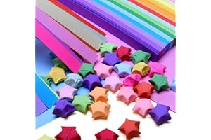 Mluchee 2340 Sheets Origami Stars Paper Strips Double Sided Lucky Colorful Star 25 Colors Decoration Folding Paper for Thanksgiving Christmas Gifts Crafting Supplies, School Teaching, DIY Projects